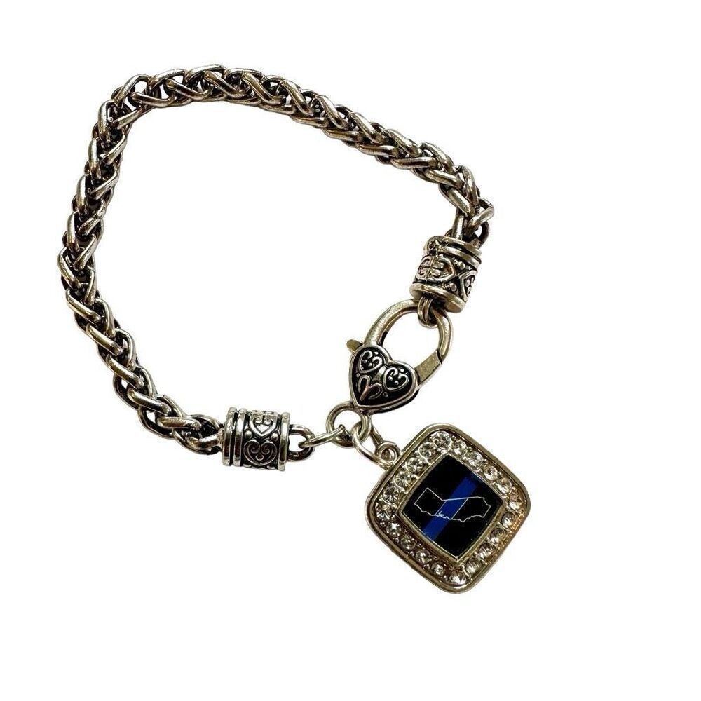 Silver tone California charm bracelet